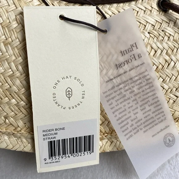 Will+Bear Rider Palm Straw Desert Sun Hat (Bone) *NWT* - Picture 13 of 13